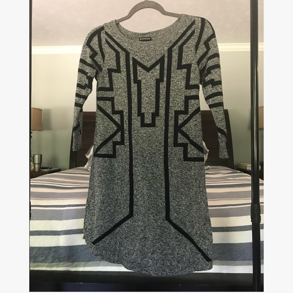 Express sweater dress - black/gray